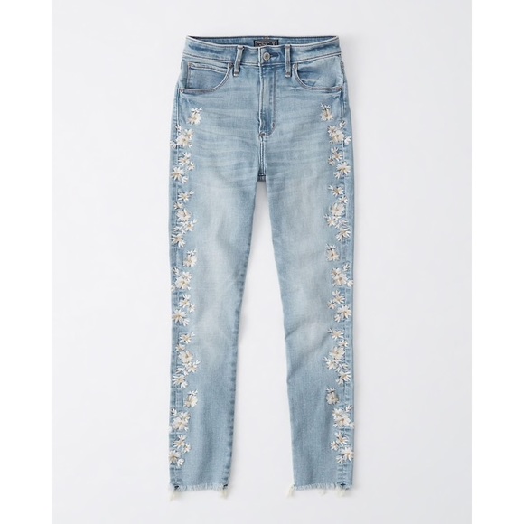 Abercrombie & Fitch Denim - High Rise Skinny Embroidered Ankle Jeans *WORN 3X*